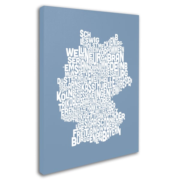 Michael Tompsett 'STEEL-Germany Regions Map' Canvas Art,14x19